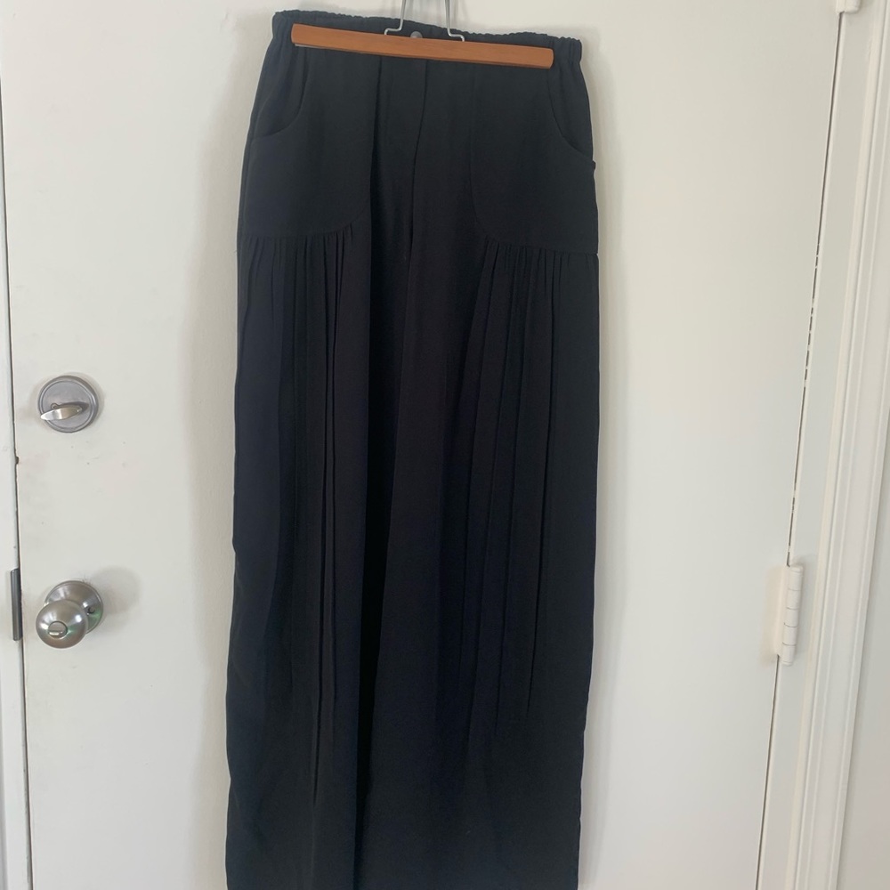 Vintage Babette Black Pleated Wide Leg Pants Size XS